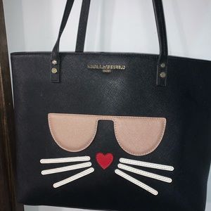 Karl Lagerfeld Maybelle Cat Glasses Tote NWOT